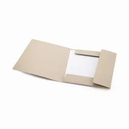 A flat, beige folder with an inner pocket and an open flap for holding documents.