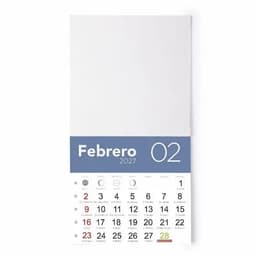 A wall calendar for February 2027, featuring white and grey sections with dates and a month title.