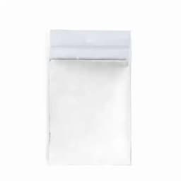 A transparent resealable plastic bag with a white flap at the top. Features a smooth, clear surface and simple design.