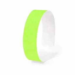 A green wristband with a white inner section, ideal for event access or identification.