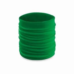 A green multifunctional tube accessory with a gathered design. It has a smooth texture and an elastic finish.