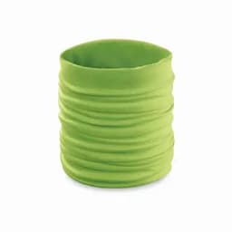 A drink bottle in vibrant green with a soft, flexible material and a simple, unbranded design.