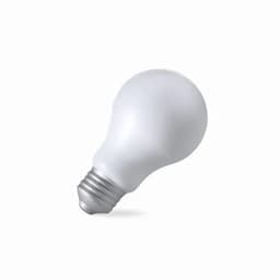 A light bulb in a rounded shape with a silver base and a frosted white finish.