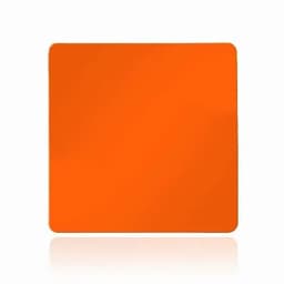 An orange square product with a glossy surface. It features a simple design and has no visible text or logos.