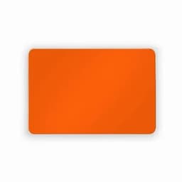 An orange rectangular promotional product featuring a smooth surface and a logo.