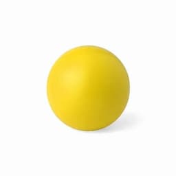 A yellow ball with a smooth surface, featuring no visible markings or patterns.