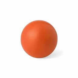 An orange ball with a smooth surface, featuring a slightly reflective finish.
