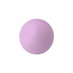 A round, pastel purple drink bottle with a smooth surface and a logo on it.