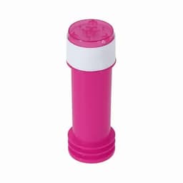 A pink drink bottle with a white lid, featuring a circular top and a textured grip near the base.