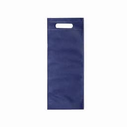 A navy blue product bag with a handle, featuring a simple, smooth texture. The bag has no visible branding.