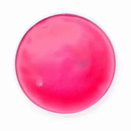 A round, glossy pink drink bottle with a smooth surface and detailing.