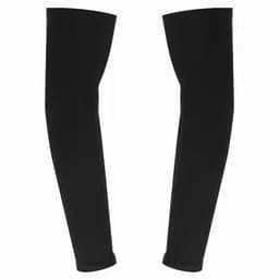 Black arm sleeves with a fitted design, featuring a seamless construction. The product has a logo on one side.