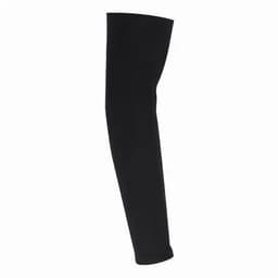 A black arm sleeve made of stretchy material, designed to fit snugly on the arm. It features a sleek, minimalist design.