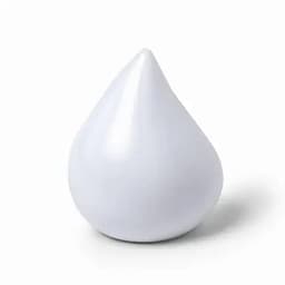 A white droplet-shaped promotional product with a smooth surface and a glossy finish.