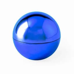 A shiny blue spherical container with a seamless design. It features a reflective surface and a discreet opening.