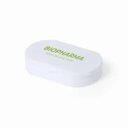 A white rectangular box with a green logo and space for a tagline.