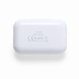 A white rectangular product with rounded edges, featuring a logo and certification markings on the base.