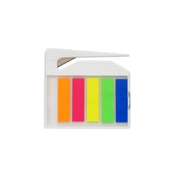 A house letter opener with a white body and colourful flags in pink, orange, yellow, green, and blue.