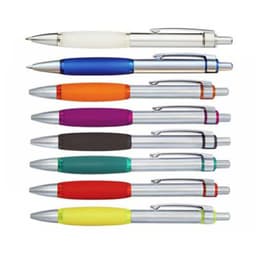 A selection of Dolphin Pens in various colours, featuring silver accents and a logo on some.