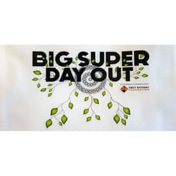 A banner featuring text with a decorative design of leaves and a circular motif. It has branding elements present.