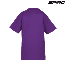 A purple Youth Impact Performance Aircool T-shirt with short sleeves and a branded logo.