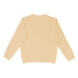 A yellow crewneck jumper featuring long sleeves and a plain back with a ribbed hem and cuffs.