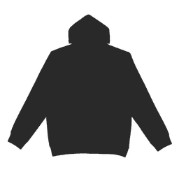 A black hoodie with a hood and long sleeves, featuring a logo on the front.