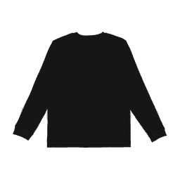 A black long sleeve tee with a logo on the back, part of the Urban Collab collection for youth.