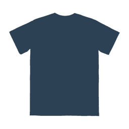 A navy blue adult t-shirt featuring a plain back. The shirt has a branding logo.
