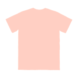 A pink adult t-shirt with short sleeves, featuring a plain back and a branding logo.