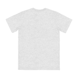 A grey adult tee featuring a plain back design. The shirt has a logo present.