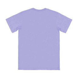 A light purple adult T-shirt with a plain design and a logo on the back.
