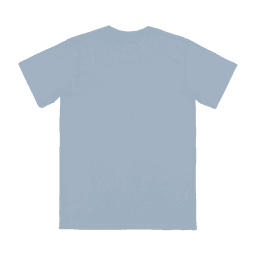 A light blue adult T-shirt with a standard fit and a plain back. Features a logo on the front.
