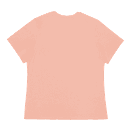 A light peach women's t-shirt with a rounded neckline and short sleeves. The back view is displayed.