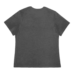 A dark navy ladies tee with short sleeves. The back view features a plain design and includes a logo.