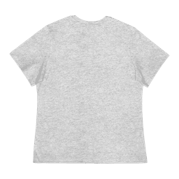 A grey ladies' t-shirt featuring short sleeves and a relaxed fit, with a logo on the front.