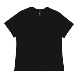 A black ladies' T-shirt with a relaxed fit and a tag visible inside. The shirt has no designs or logos.