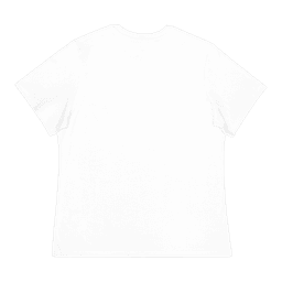 A white ladies' t-shirt with short sleeves, featuring a plain back and a logo.