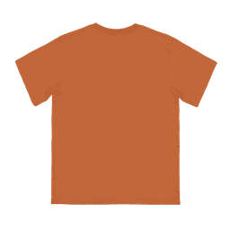 An orange youth t-shirt with a simple design, featuring short sleeves and a crew neckline, with a logo on the back.