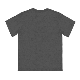 A dark grey youth T-shirt with short sleeves and a plain back, featuring a minimalistic design and logo.