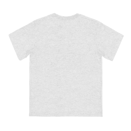 A grey youth T-shirt with short sleeves and a plain back. The shirt includes a logo.