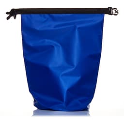 A blue 5L dry bag with a black closure strap and a smooth, textured surface, featuring a logo.