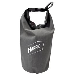 A grey 2.5L dry bag with a sturdy handle and a logo. Ideal for keeping items dry and secure.