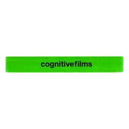 A green reflective slap wristband featuring a logo. Suitable for exhibitions and events.