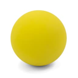 A bright yellow high bounce ball with a smooth surface and no visible branding.