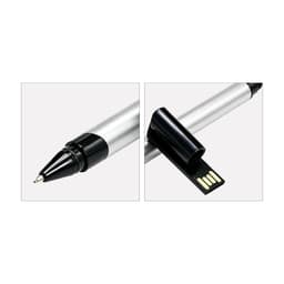 A silver 3 in 1 stylus USB pen with a black tip and a USB connector attached to the side.