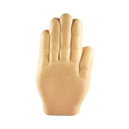 A palm-shaped stress reliever in a realistic skin tone, designed for squeezing and stress relief.
