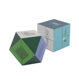 A 3D Flips Diamond Magic Cube featuring green, blue, and white panels with a logo on one side.
