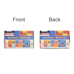 A multi-compartment blind box featuring vibrant emojis in a colourful design, with branding on both sides.