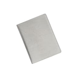 A4 business compendium in a light grey colour with a smooth finish and a logo on the cover.